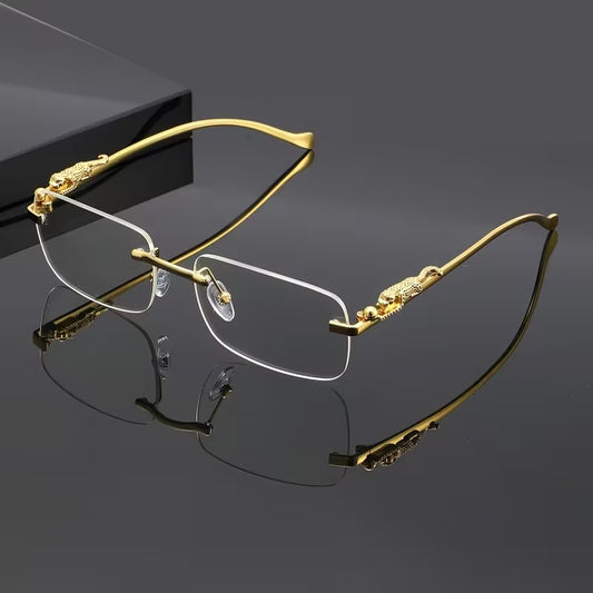 Leopard Rimless Square Sun Glasses