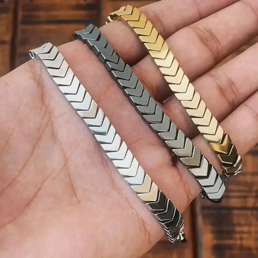 Stainless Steel Hematite Arrow Bracelet