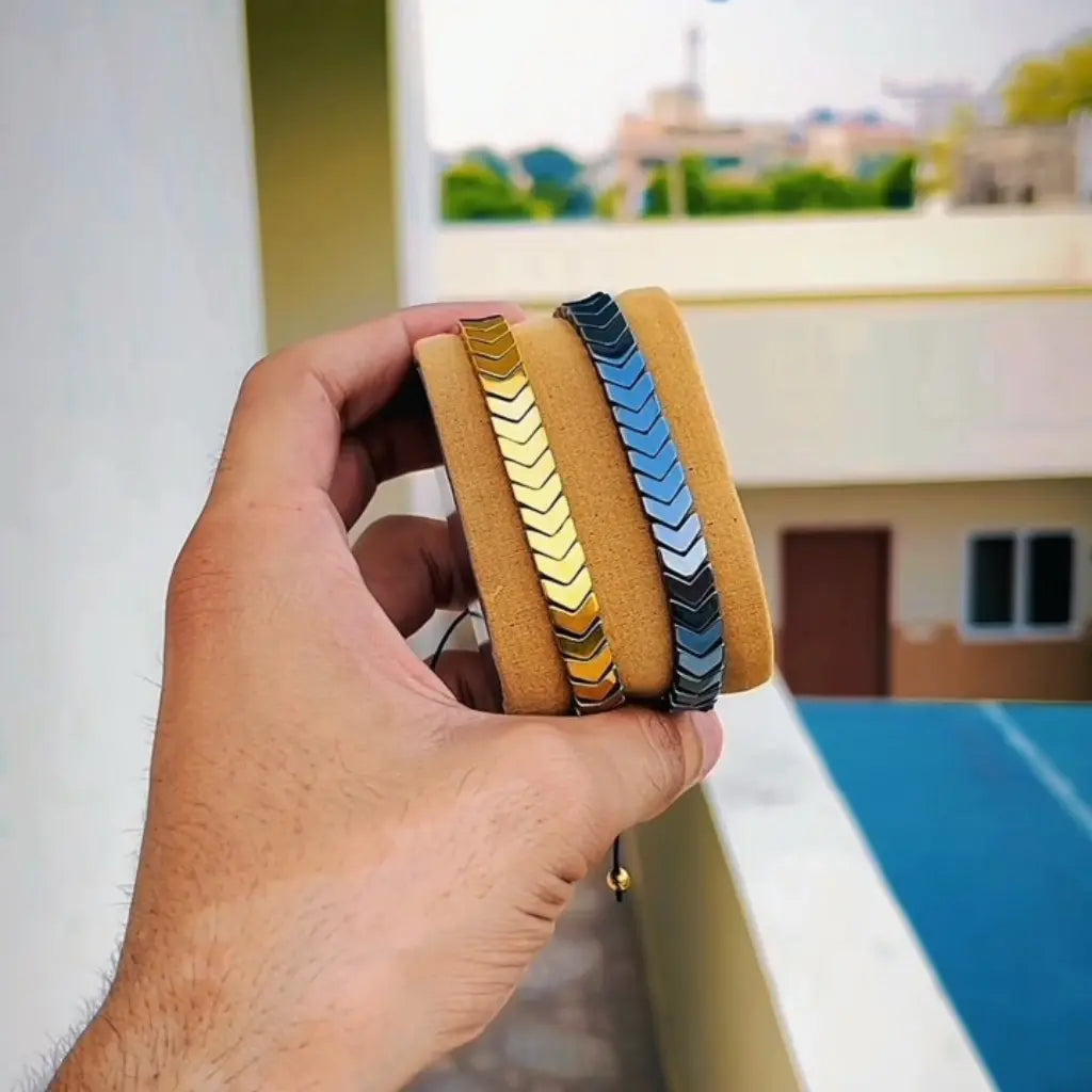 Stainless Steel Hematite Arrow Bracelet