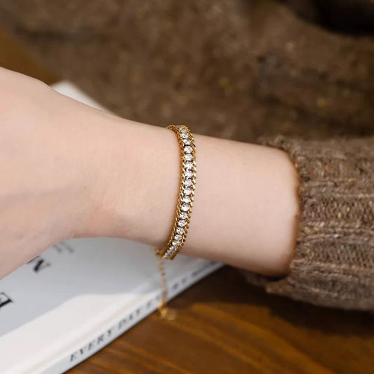 Multilayered Crystal Tennis Bracelet