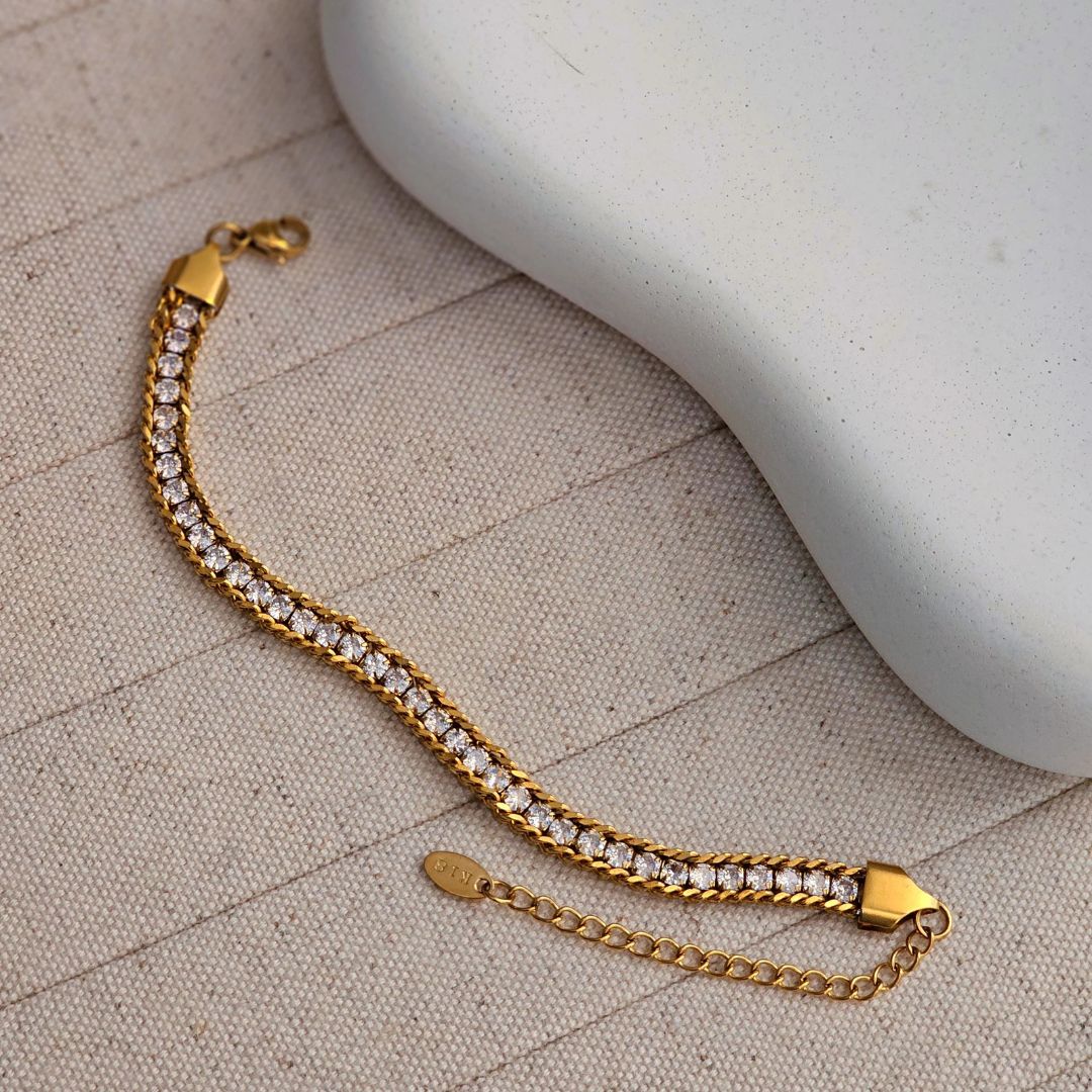 Multilayered Crystal Tennis Bracelet