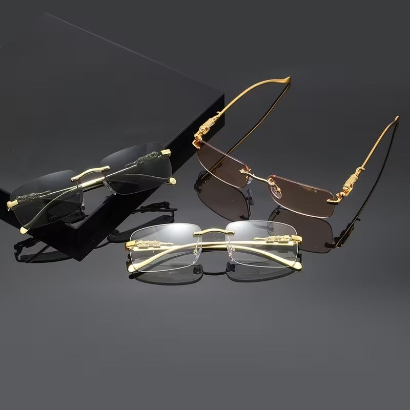Leopard Rimless Square Sun Glasses