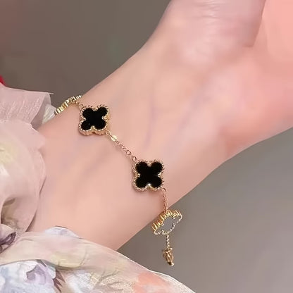 Golden Black Clover Bracelet