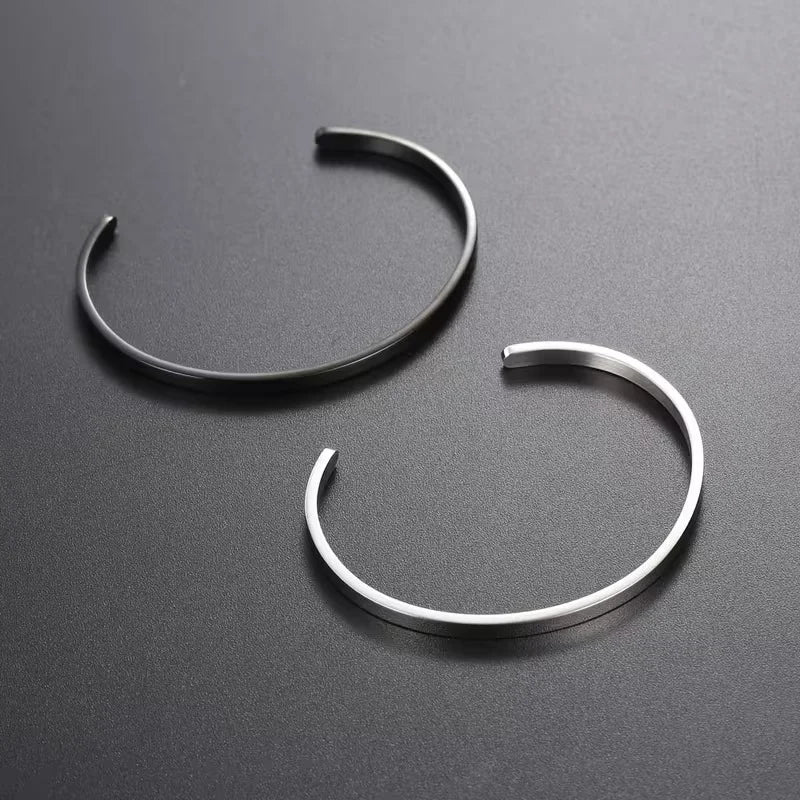 Elegant 304L C-Shaped Open Bracelet