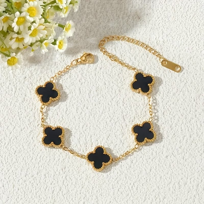 Golden Black Clover Bracelet