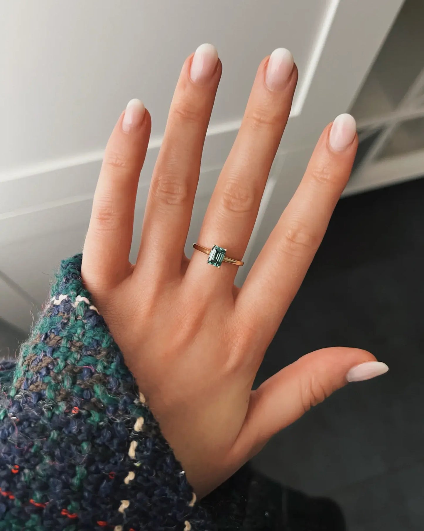 Green Stone Golden Ring