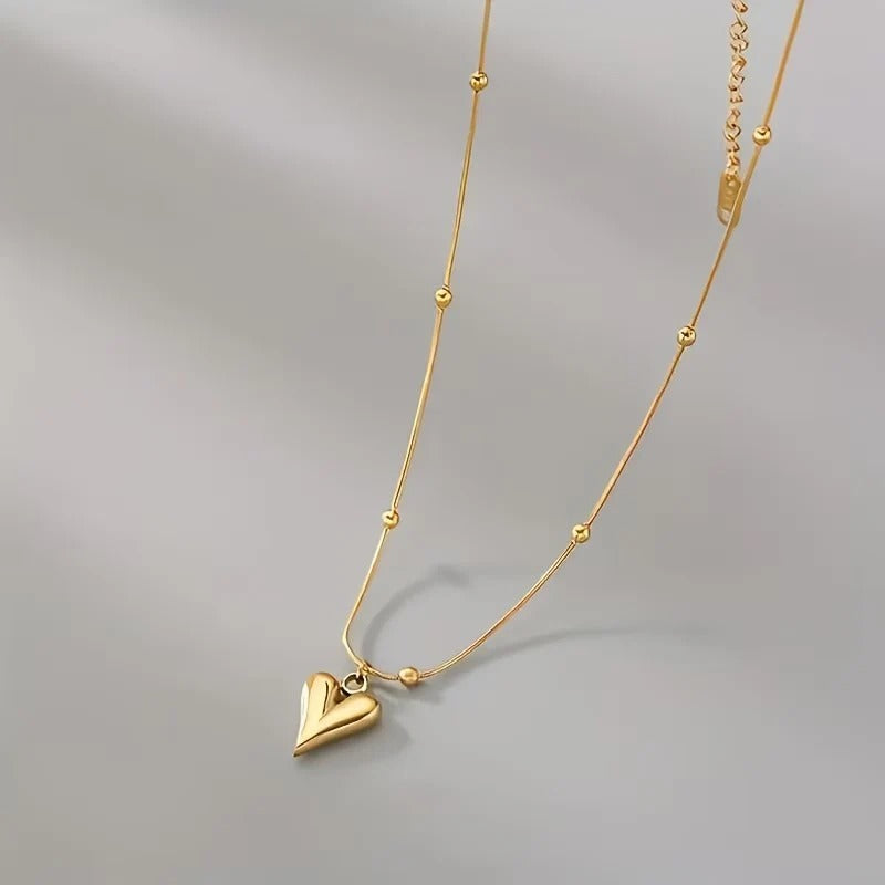 Golden Heart bead Pendant