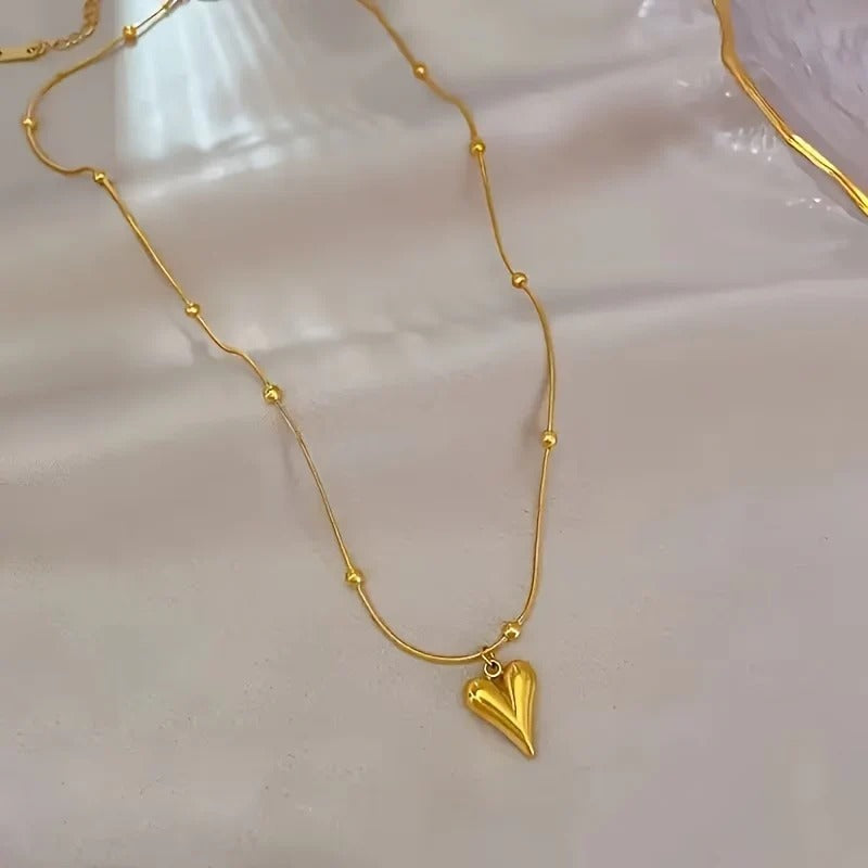 Golden Heart bead Pendant