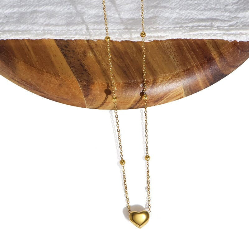 Golden Heart Charm Necklace