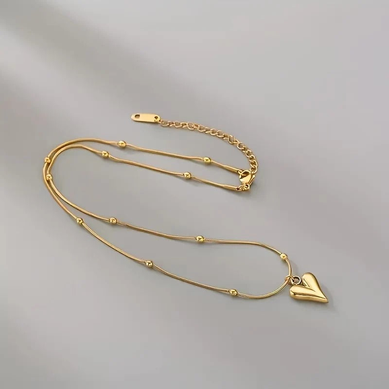 Golden Heart bead Pendant