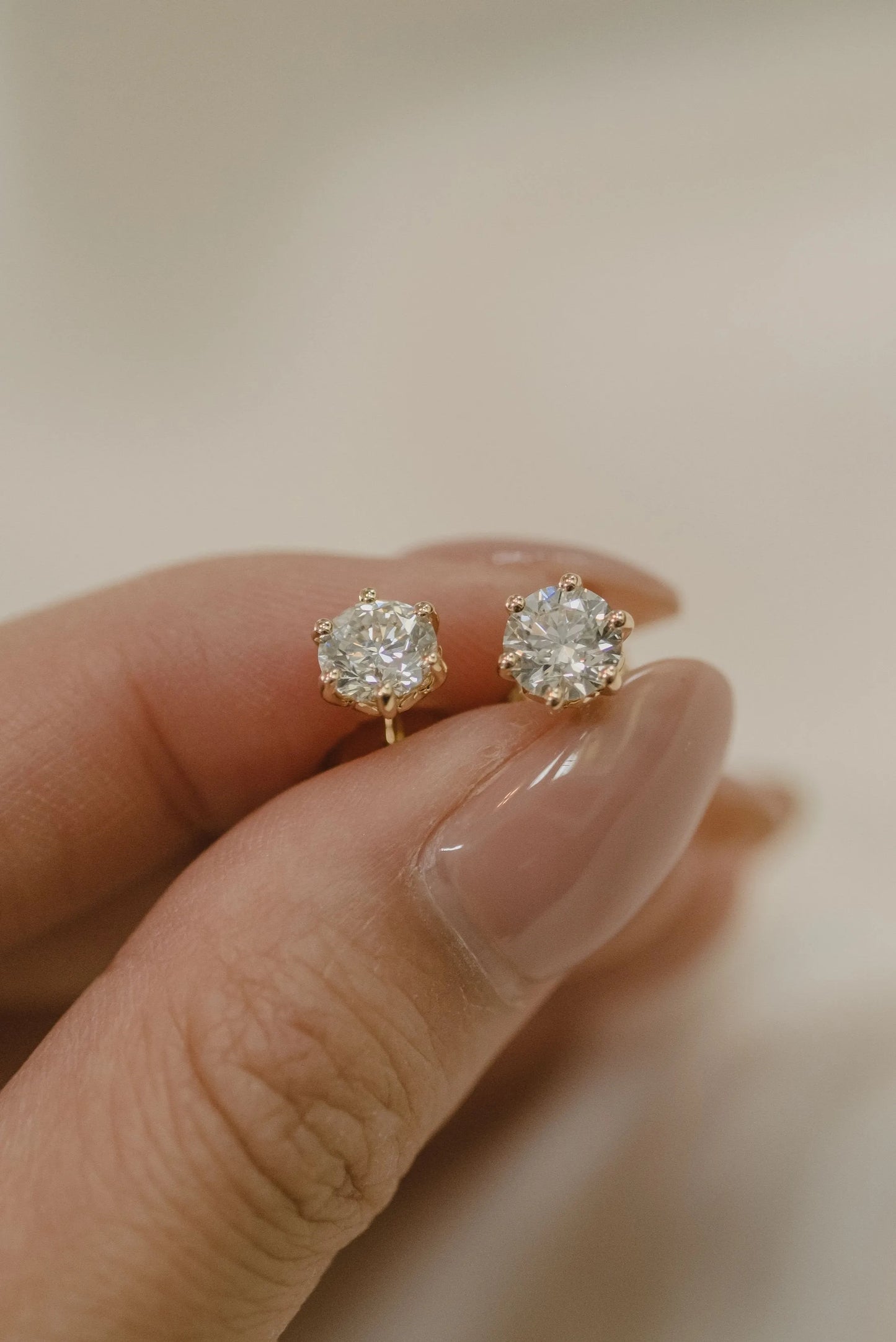 Solitaire Stone Stud Earrings