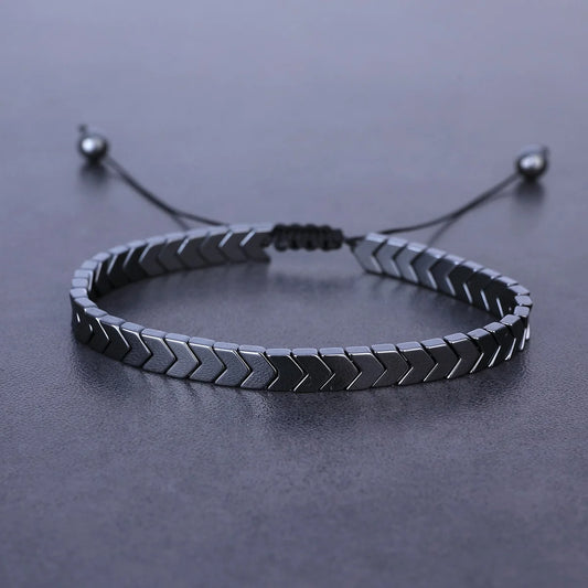 Stainless Steel Hematite Arrow Bracelet