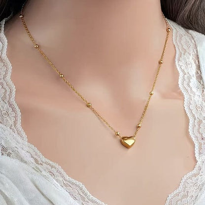 Golden Heart Charm Necklace