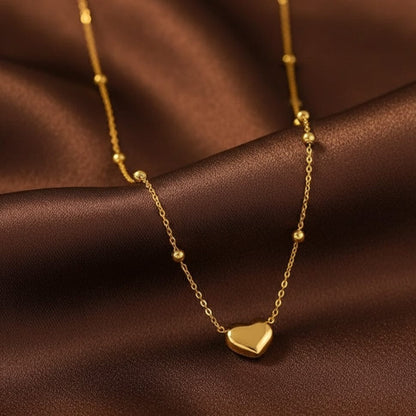 Golden Heart Charm Necklace