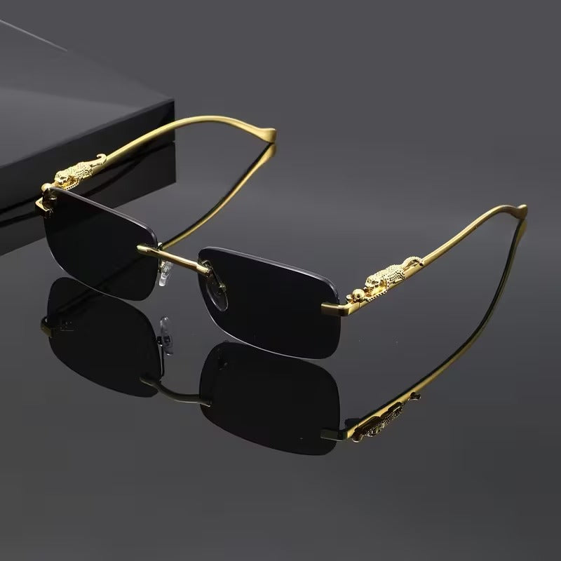Leopard Rimless Square Sun Glasses