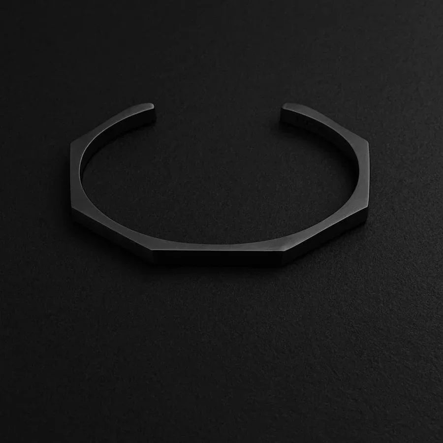 Stainless Steel Hexagon Cuff Bangle